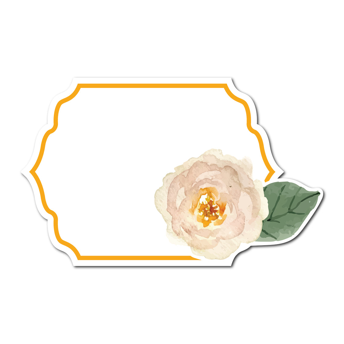 Watercolor Rose Accented Escort Card | SVG PNG Template - Shape 4