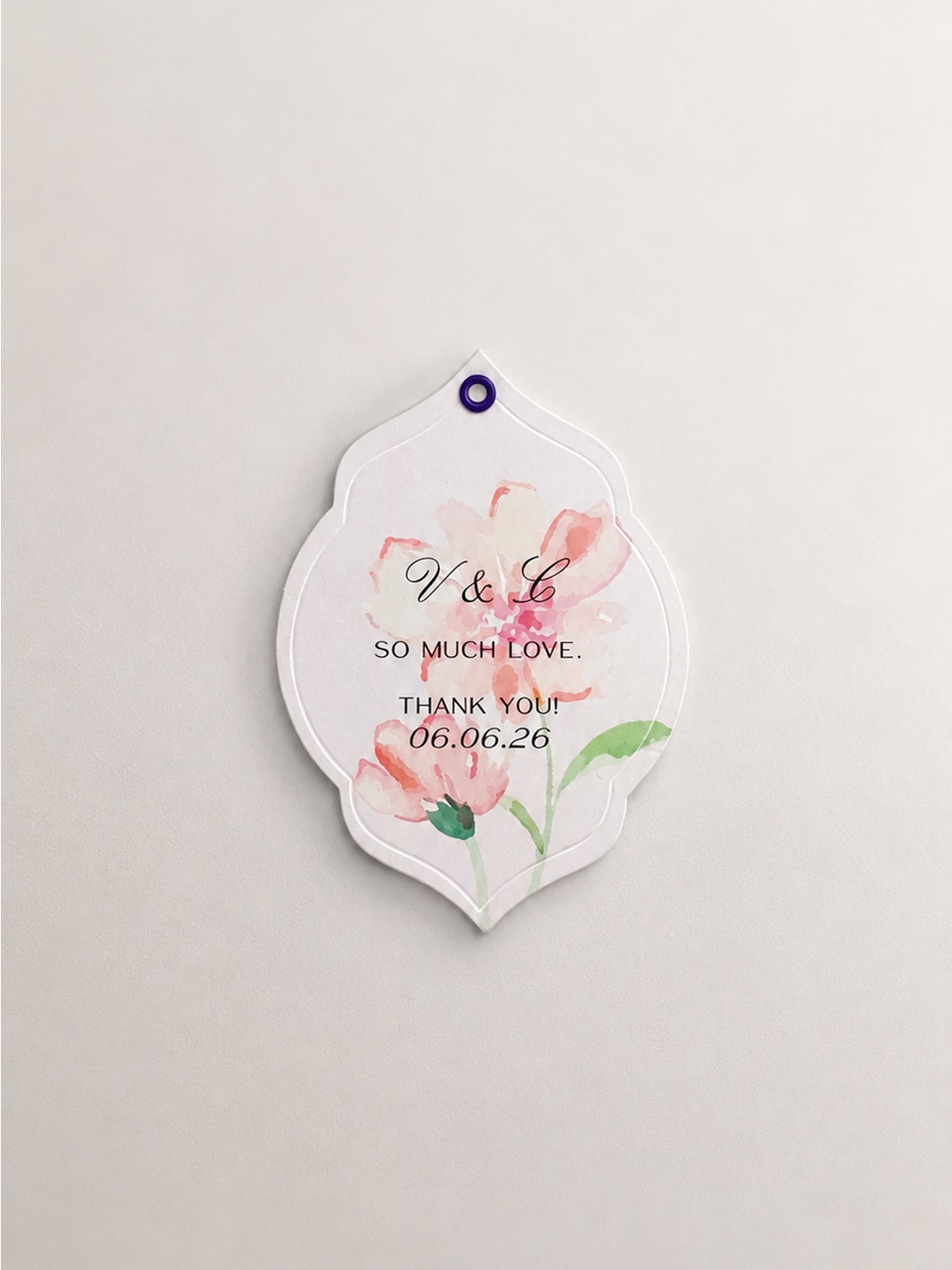 Pastel Floral Wedding Favor Tag Template | DIY Print & Cut Gift Tag - Denise Collection