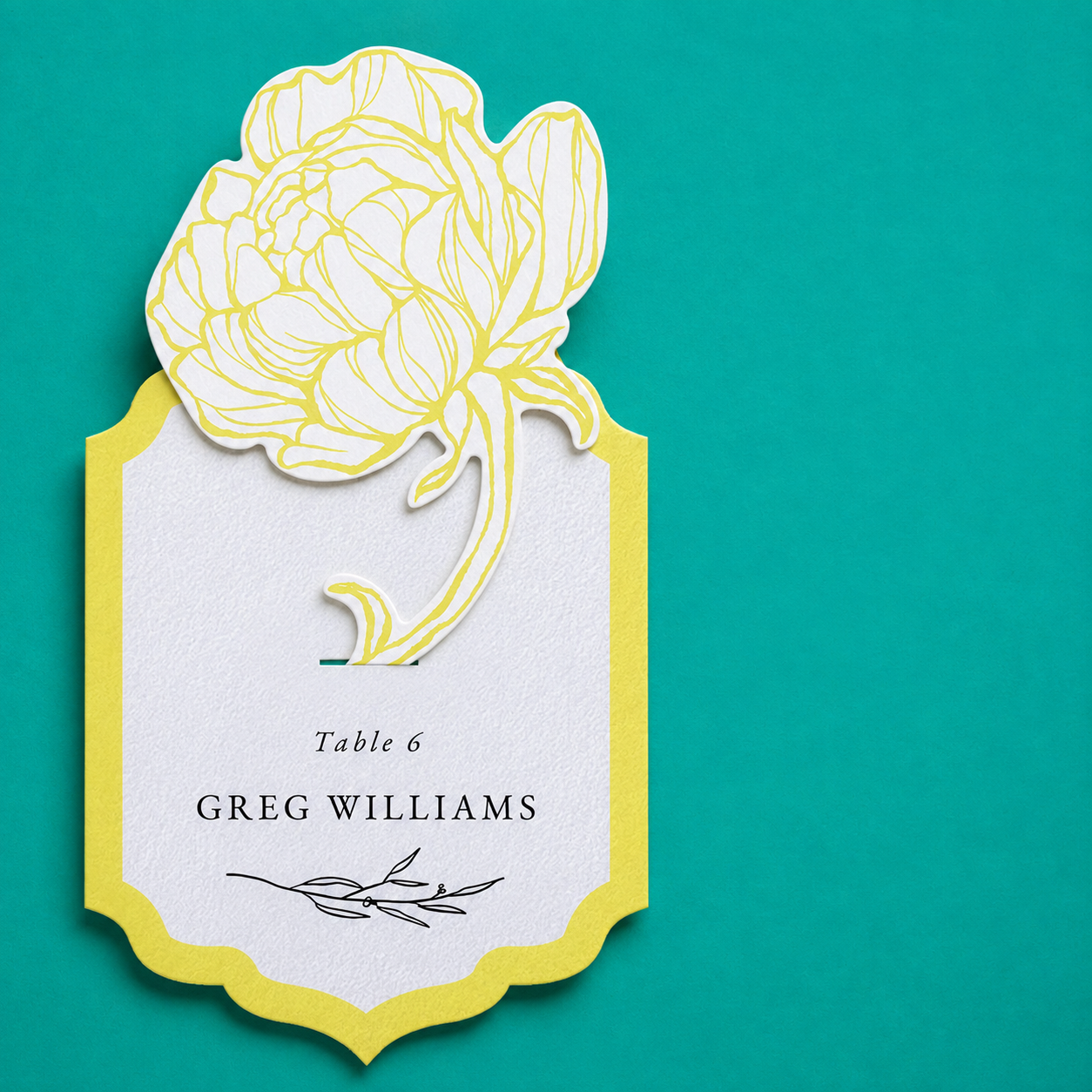 TEMPLATES: Modern Place Cards with Floral Cutout