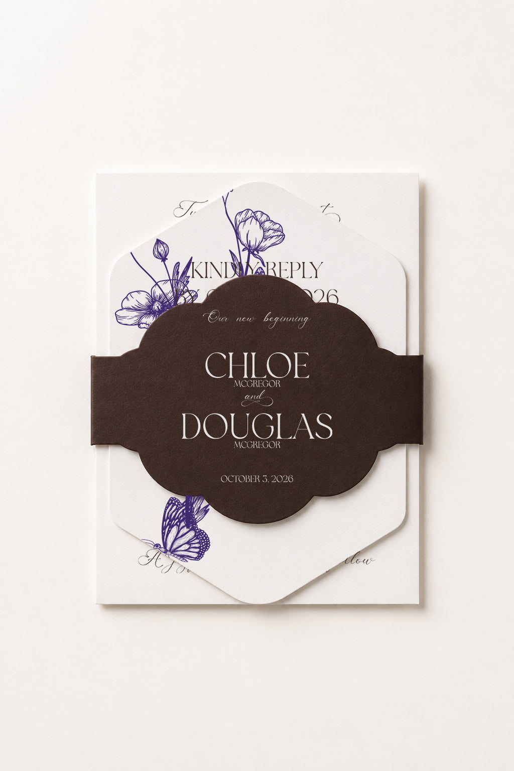 CUT TEMPLATES: Portrait Wedding Invitation Belly Bands - Thick