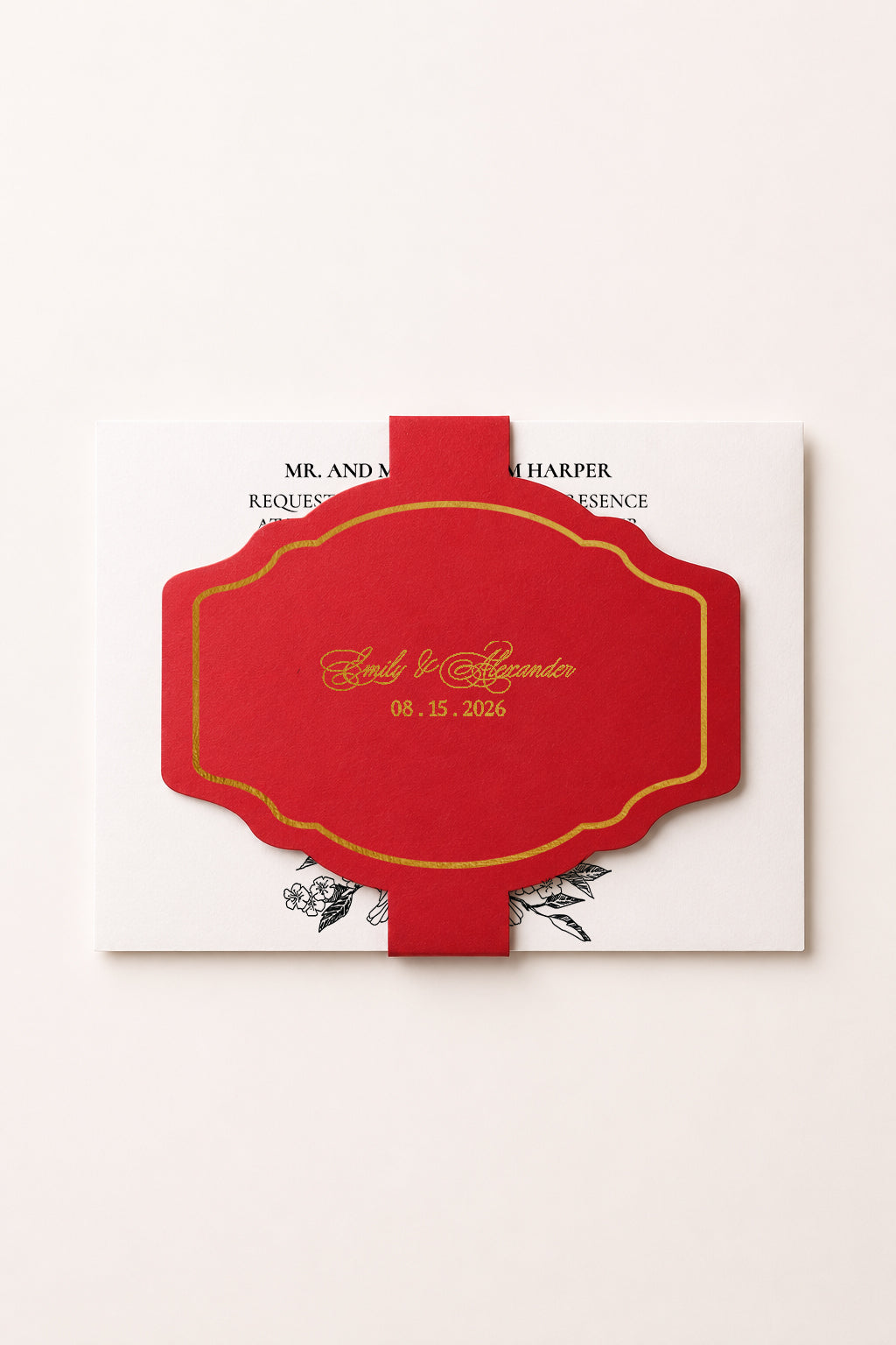 CUT TEMPLATES: Belly Band for Landscape Wedding Invitations
