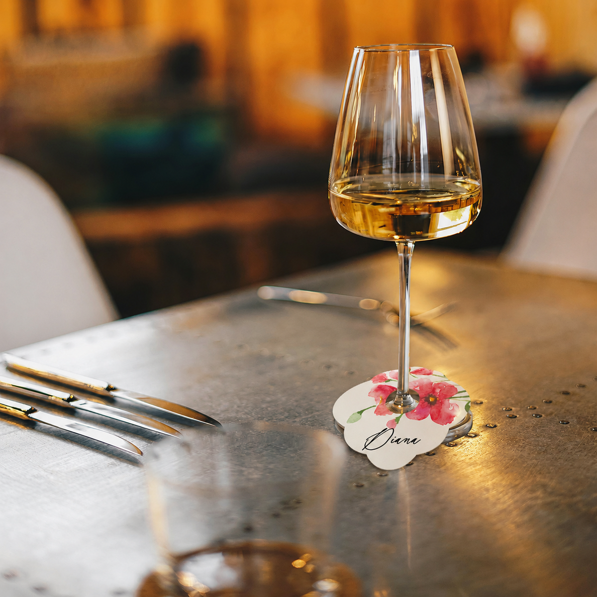 CUT TEMPLATES: Wine Glass Charm Place Card