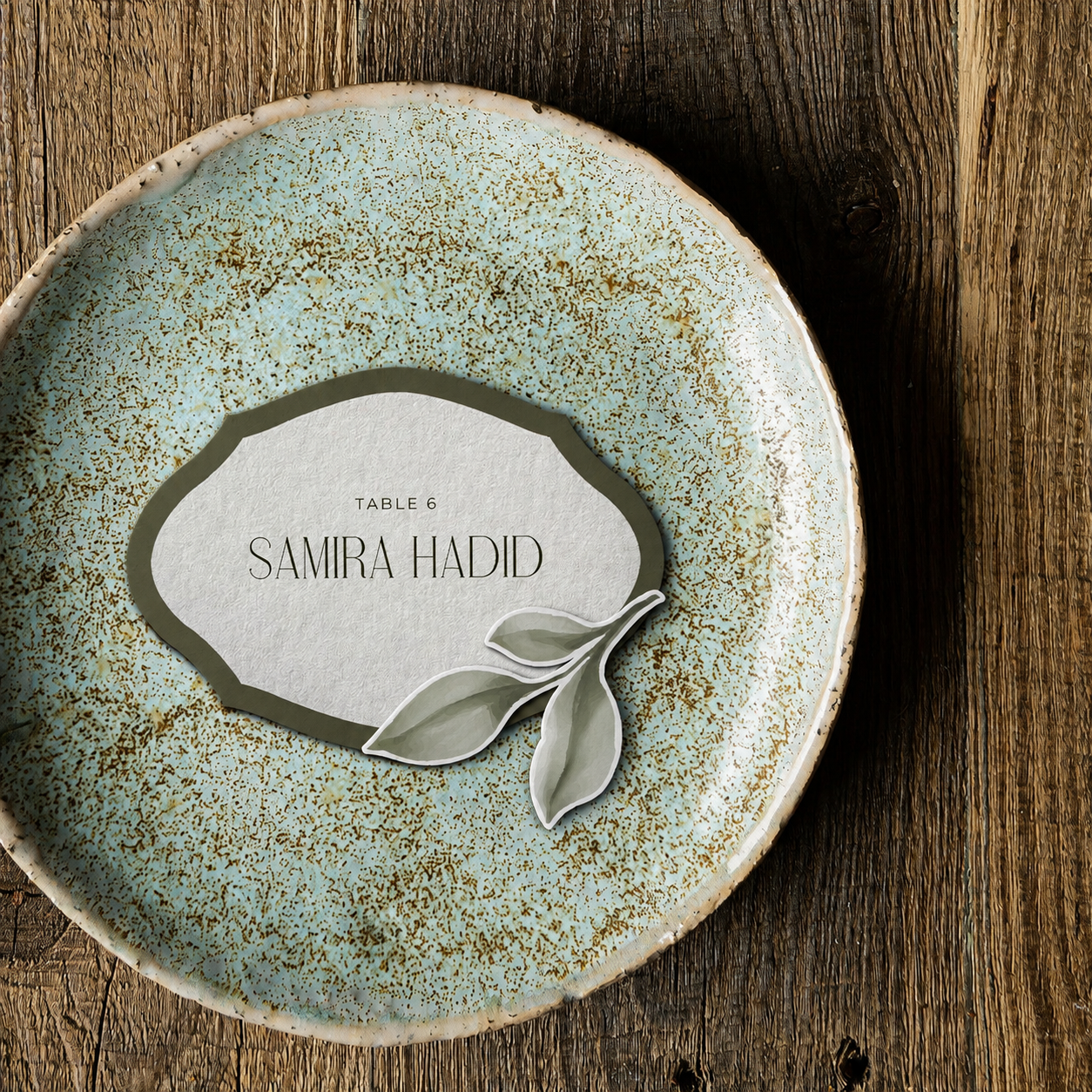 TEMPLATES: Escort Cards with Watercolor Leaves Cutout