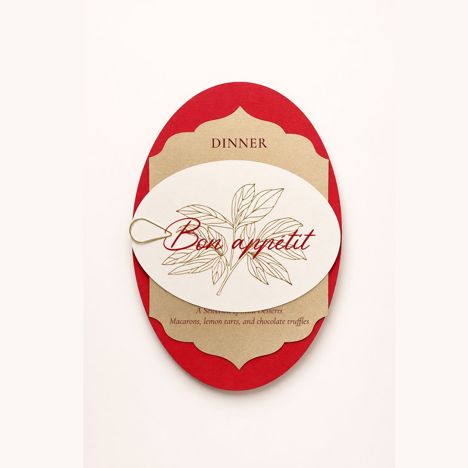 CUT TEMPLATES: 3-Layer Wedding Menu and Place Cards Set
