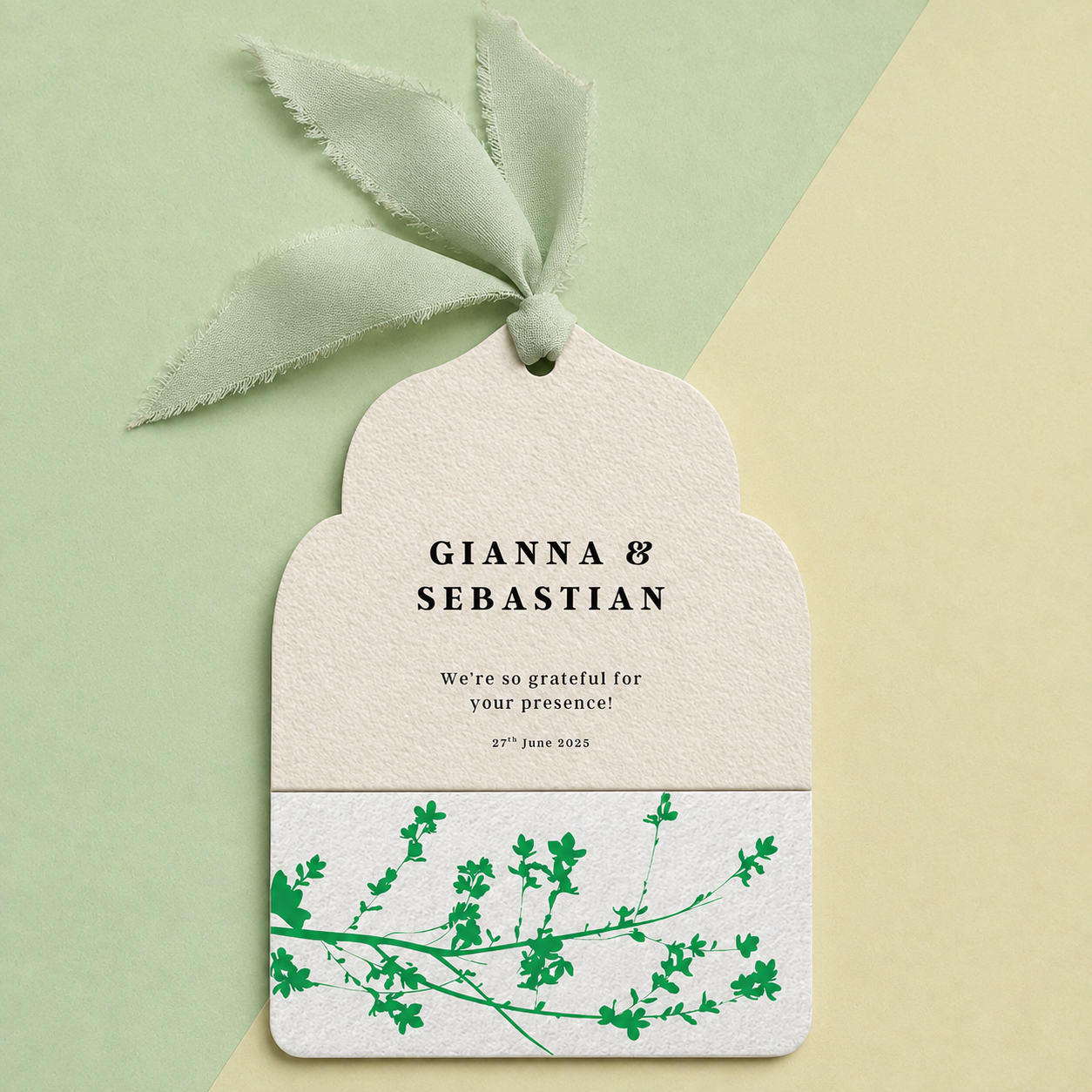TEMPLATES: Double Layer Botanical Favor Cards