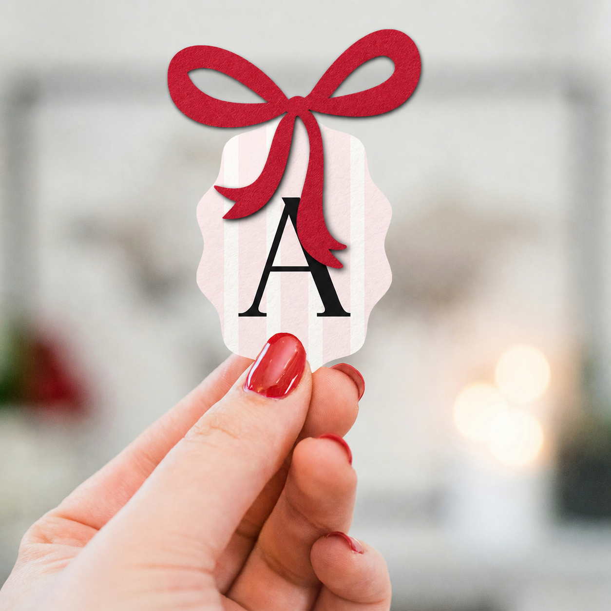 TEMPLATES: French Style Stripes and Bow Favor Cards