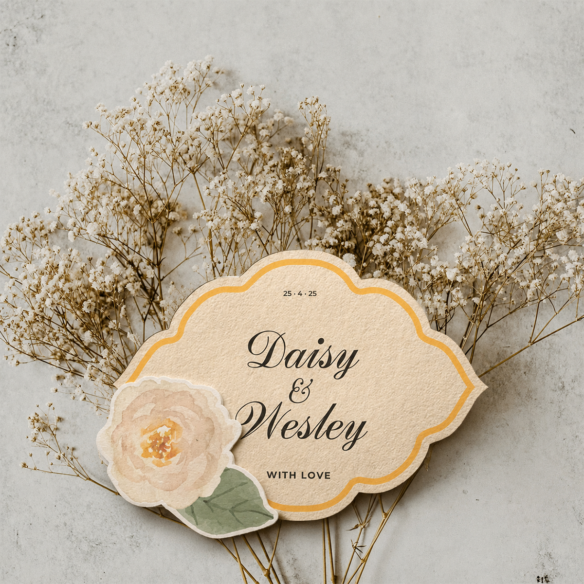 TEMPLATES: Watercolor Rose Cutout Name Cards