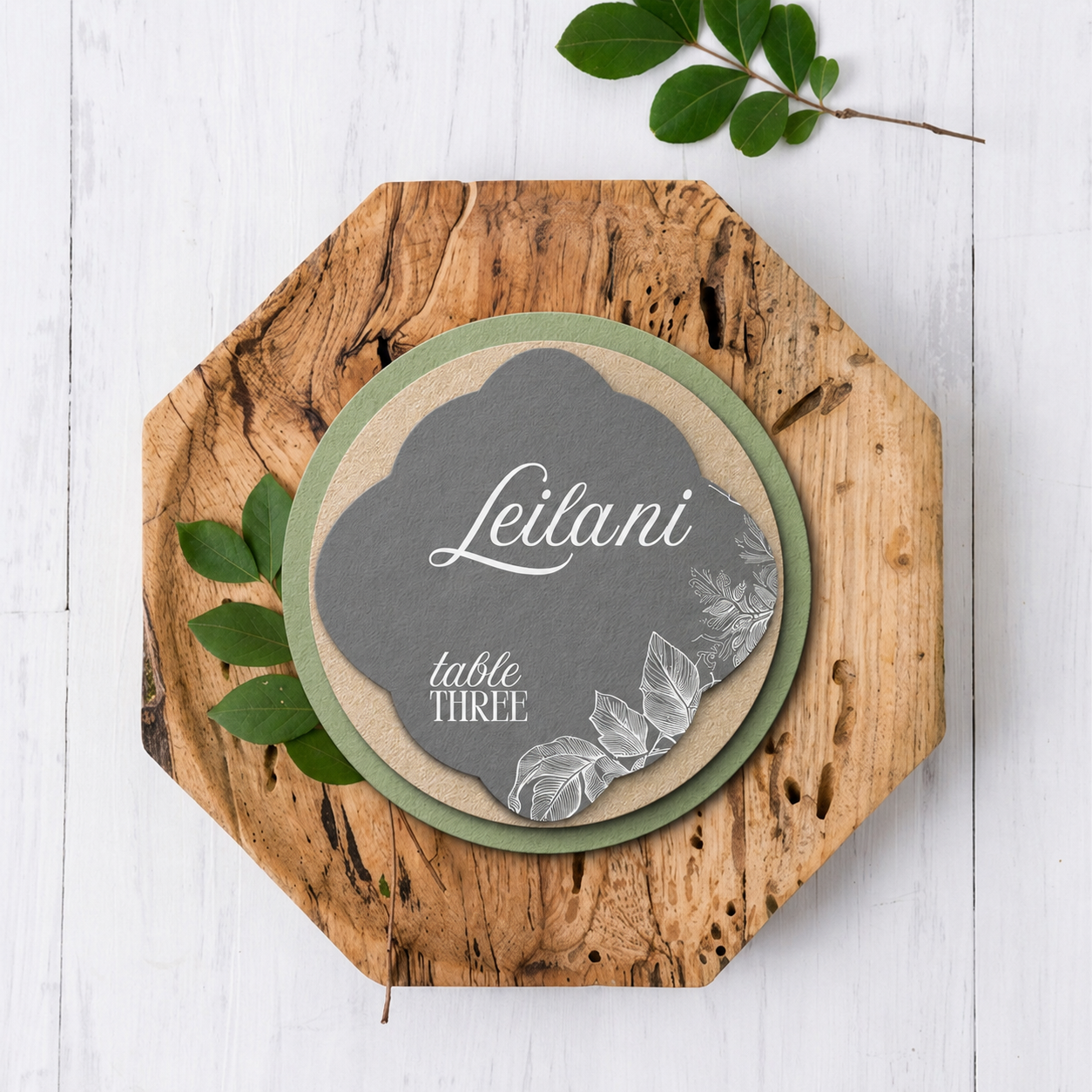 TEMPLATES: Modern Shapes Three Layer Table Cards