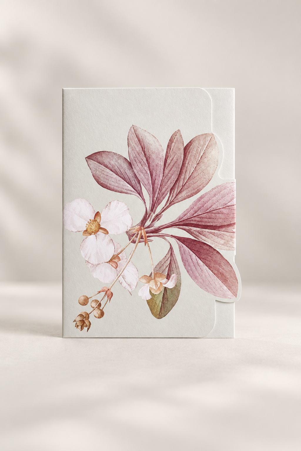 Botanical Wedding Invitation Suite PNG Templates | 4-Piece Print-and-Cut Invitation, Wrap & Insert Cards - Fatima Collection
