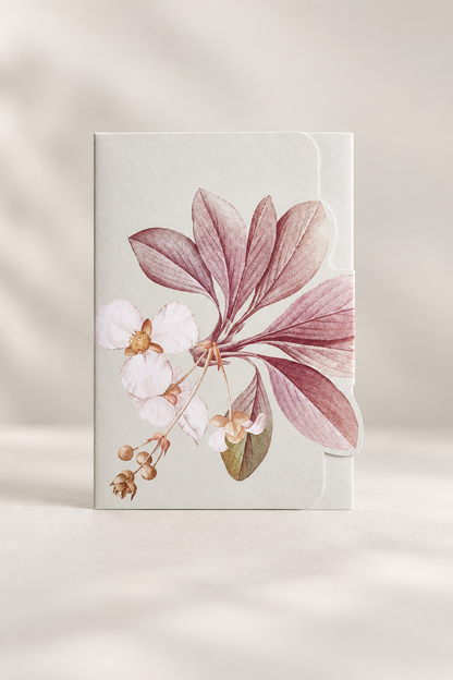 Botanical Wedding Invitation Suite PNG Templates | 4-Piece Print-and-Cut Invitation, Wrap & Insert Cards - Fatima Collection