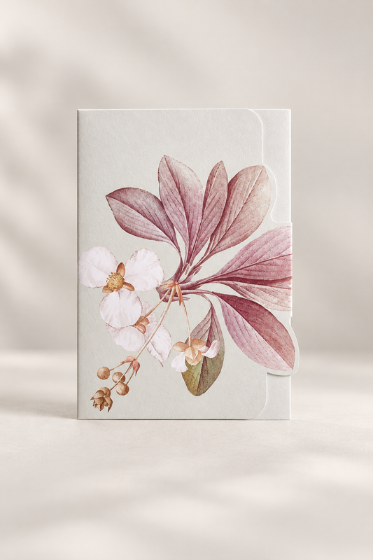 Botanical Wedding Invitation Suite PNG Templates | 4-Piece Print-and-Cut Invitation, Wrap & Insert Cards - Fatima Collection