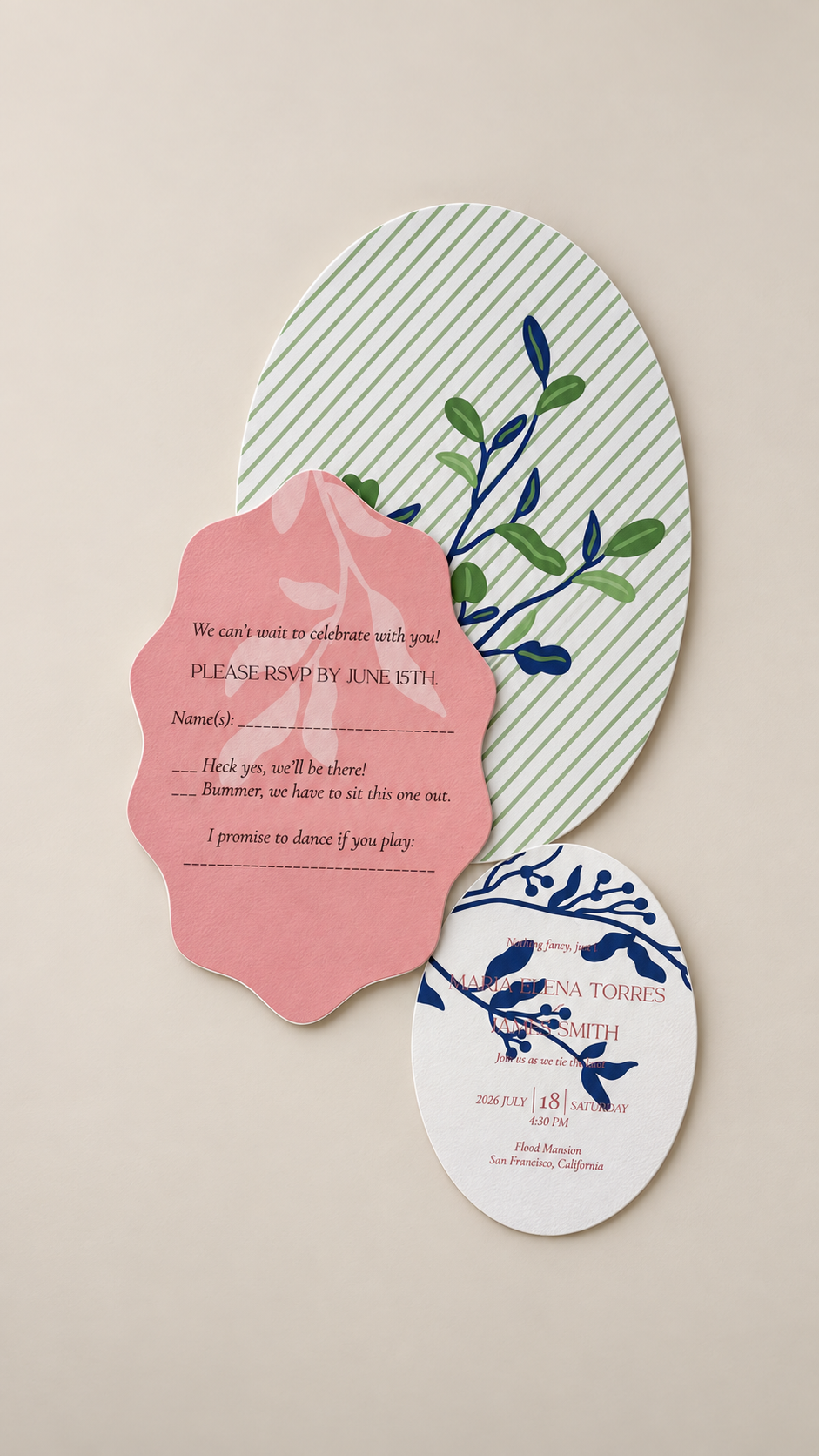 Complete Botanical Wedding Stationery PNG Template Bundle for Cricut | Print Then Cut Invitation, Signs, Menu, Place Cards & More - Diana Collection