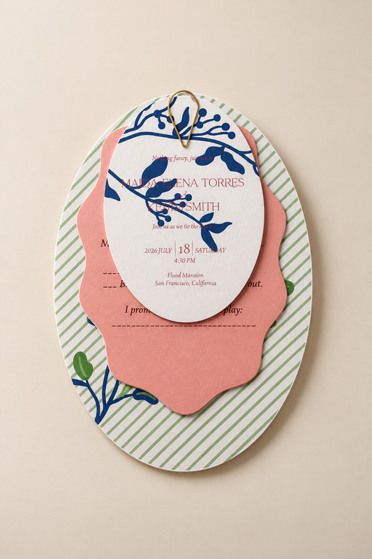 Botanical Stacked Wedding Invitation PNG Templates | Layered Print Then Cut Wedding Invitation Suite - Diana Collection