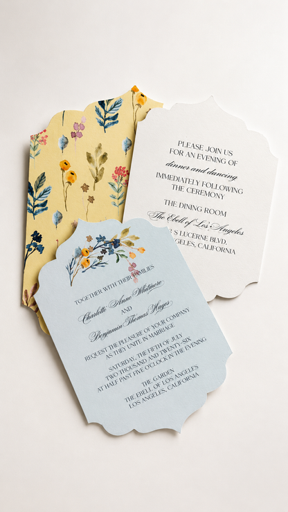 Watercolor Floral Wedding Stationery Bundle | Print-and-Cut PNG Templates | Complete DIY Wedding Suite - Cassandra Collection