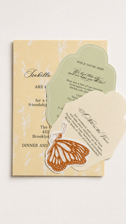 Complete Garden Floral Wedding Stationery Bundle | Print-and-Cut PNG Templates for Invitations, Signs, Menus & More - Catherine Collection