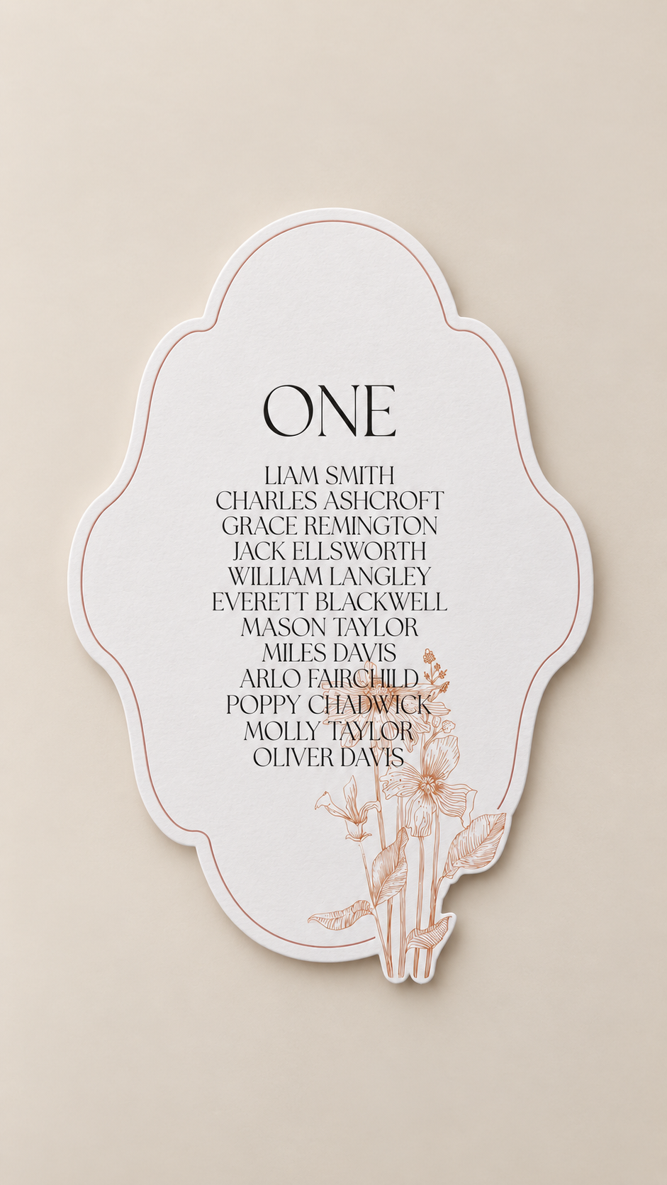 3-Piece Botanical Wedding Seating Plan Sign PNG Templates | Print-and-Cut Table Assignment Sign Set - Arabella Collection