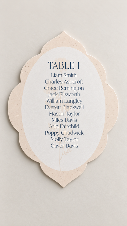 Botanical Wedding Seating Sign PNG Templates Set of 2 | Print and Cut Seating Chart Signs - Keisha Collection