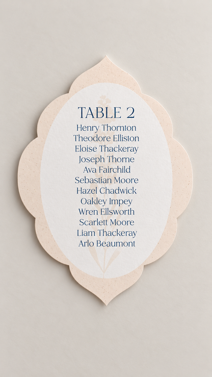Botanical Wedding Seating Sign PNG Templates Set of 2 | Print and Cut Seating Chart Signs - Keisha Collection