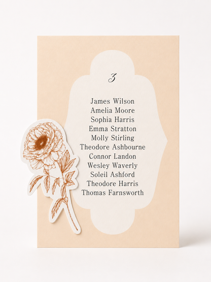 Floral Wedding Seating Chart Sign Templates | 3-Piece Print-and-Cut PNG Seating Sign Set - Catherine Collection