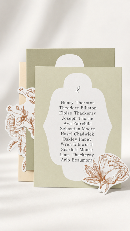 Complete Garden Floral Wedding Stationery Bundle | Print-and-Cut PNG Templates for Invitations, Signs, Menus & More - Catherine Collection