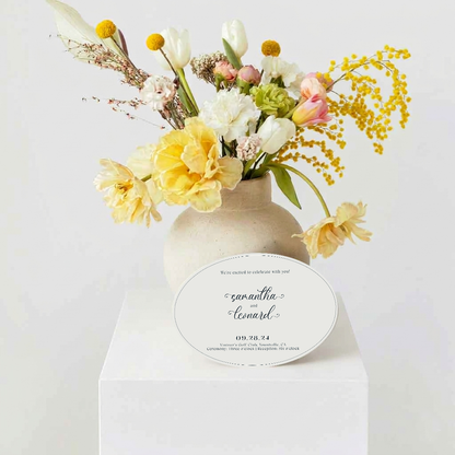 Personalized Wedding Cards | Fully Custom Print | Signature Landscape Oval Shape