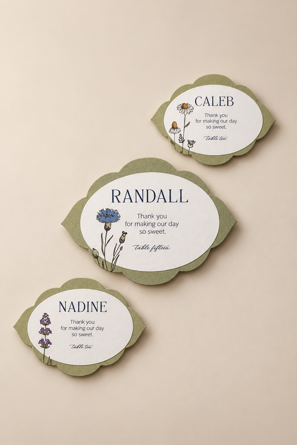 Botanical Wedding Labels & Mini Signage PNG Templates Set of 3 | Print and Cut Floral Labels - Keisha Collection
