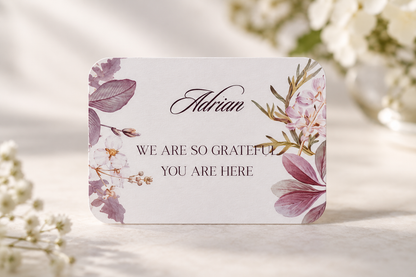 Botanical Wedding Labels & Mini Signage PNG Templates | 2-Piece Print-and-Cut Wedding Label Set - Fatima Collection