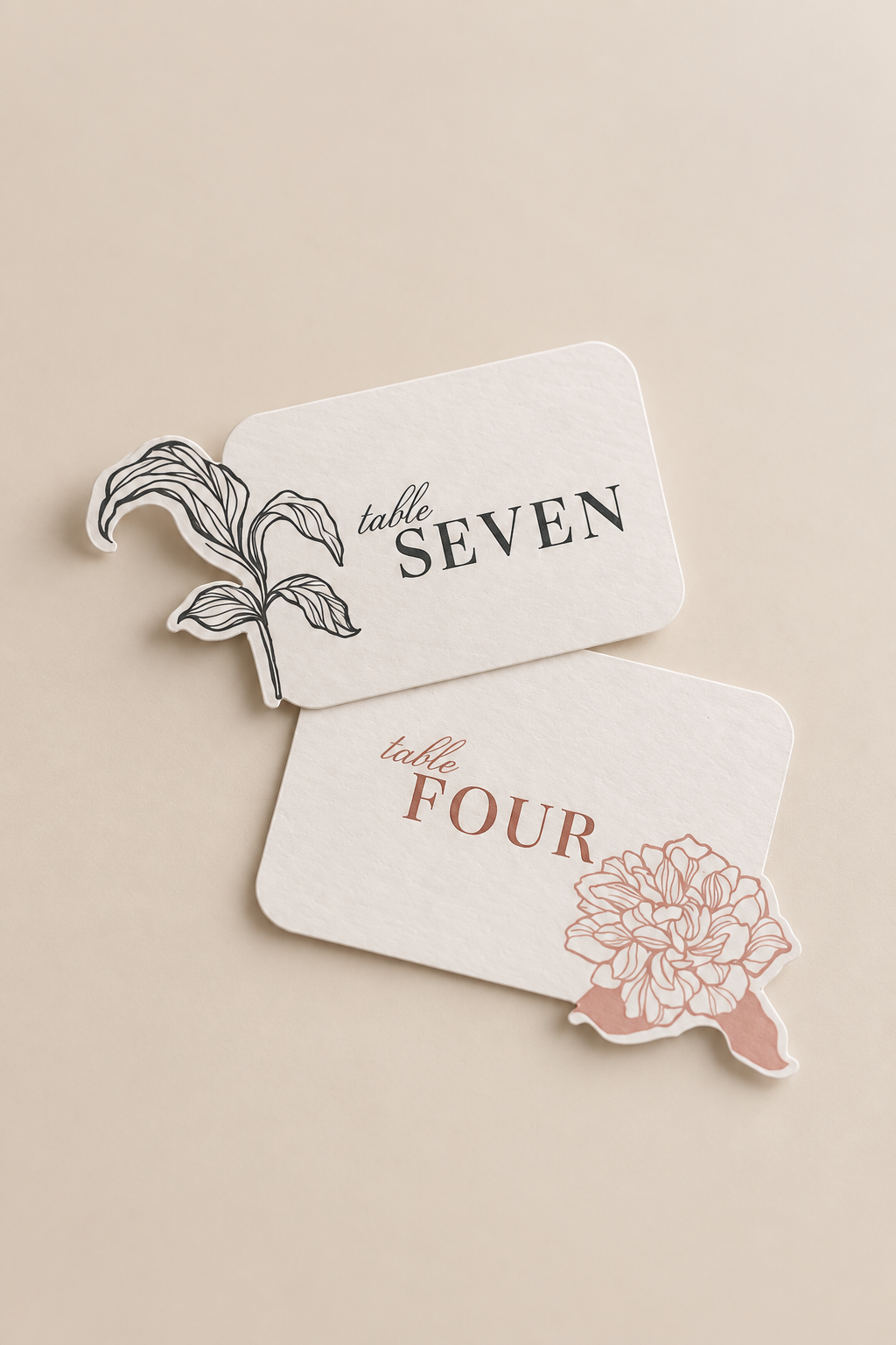 Set of 2 Botanical Wedding Label PNG Templates | Mini Wedding Signage Print and Cut Templates - Isabel Collection