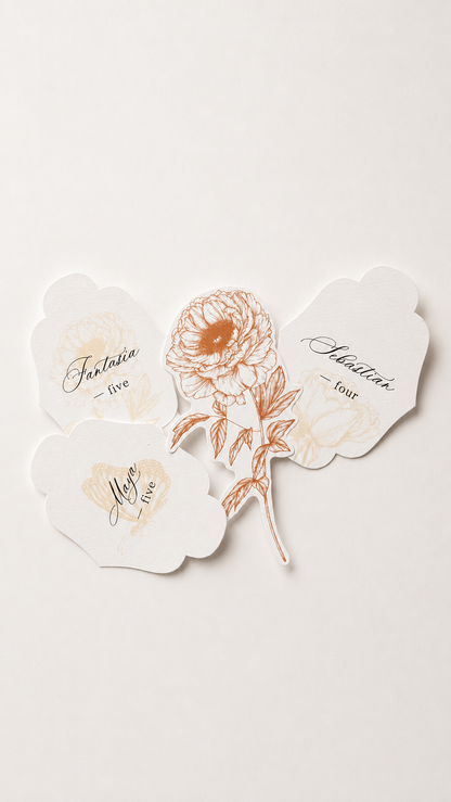 Floral Wedding Labels & Mini Signs Template Set | 3 Print-and-Cut PNG Designs - Catherine Collection