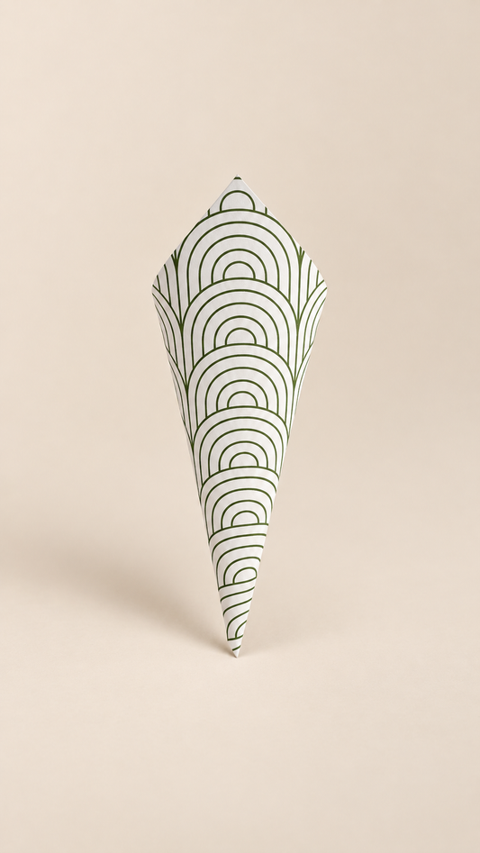 Petal Toss Cone PNG Template | Print-and-Cut Wedding Confetti Cone Template - Arabella Collection
