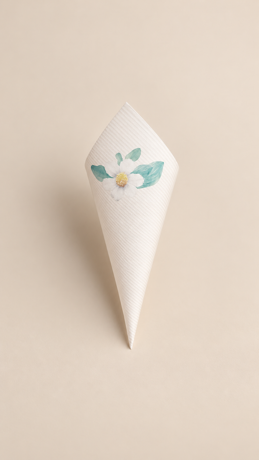 Floral Wedding Petal Toss Cone PNG Template | Print Then Cut Confetti Cone - Jamaica Collection
