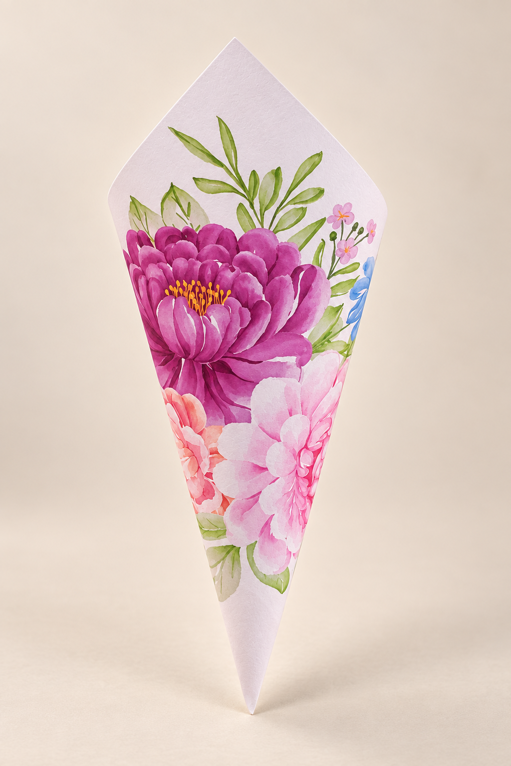 Petal Toss Cone PNG Template | Print-and-Cut Wedding Confetti Cone Template - Chloe Collection