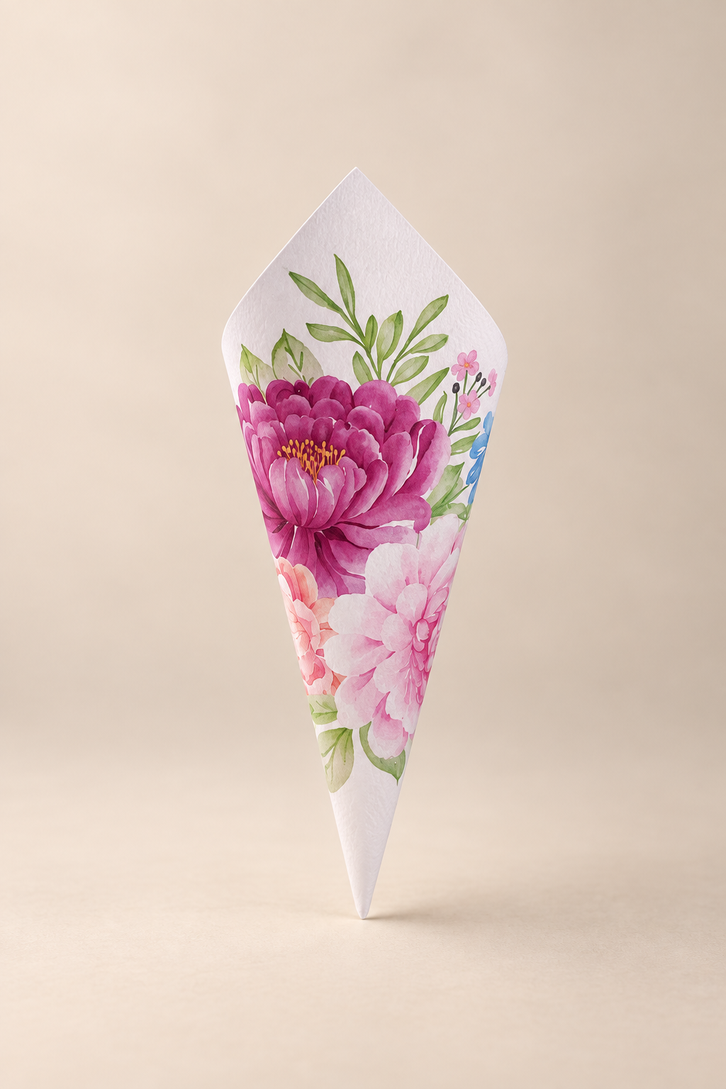 Petal Toss Cone PNG Template | Print-and-Cut Wedding Confetti Cone Template - Chloe Collection