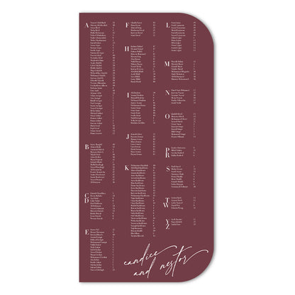 Stand-Alone Modern L to XL Wedding Seating Chart