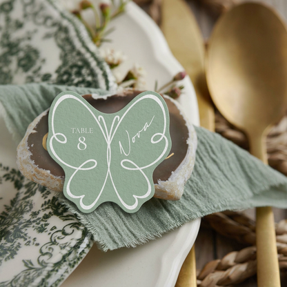 Personalized Wedding Place Cards | Semi-Custom White Ink Print | Signature Design 114