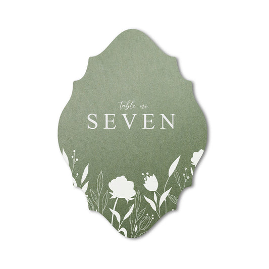 White Ink Print | Signature Design | Semi Custom Table Numbers - Design 15