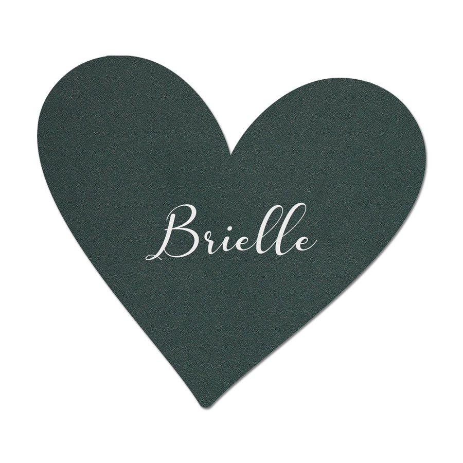 White Ink Printed Signature Shape Place Cards - Shape 16