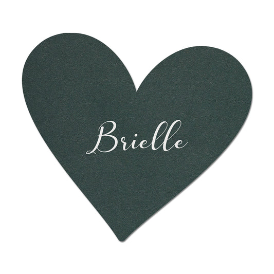 White Ink Printed Signature Shape Place Cards - Shape 16