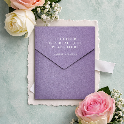 Envelope Printing | White Ink Print | Thick Shimmer Cardstock (A2 - 4.375 x 5.625 in)