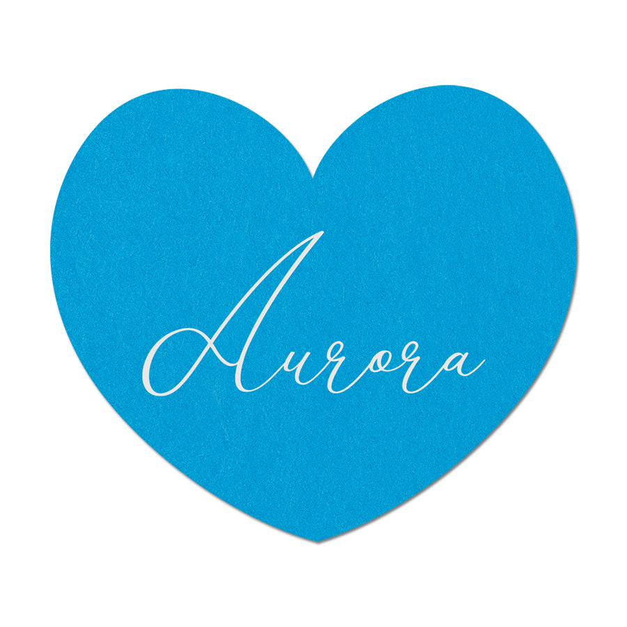 White Ink Printed Signature Shape Place Cards - Shape 18