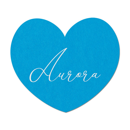 White Ink Printed Signature Shape Place Cards - Shape 18