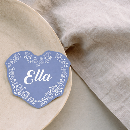 Personalized Wedding Place Cards | Semi-Custom White Ink Print | Signature Design 119