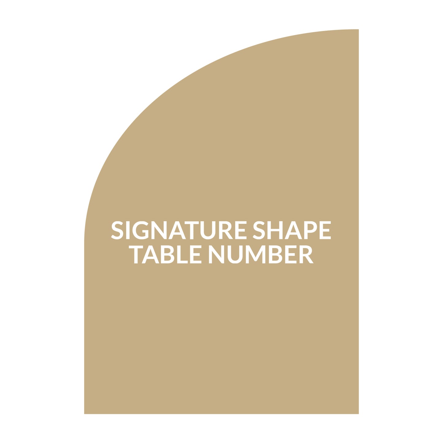 Full Color Print | Signature Shape | Custom Table Number - Half Arch Shape