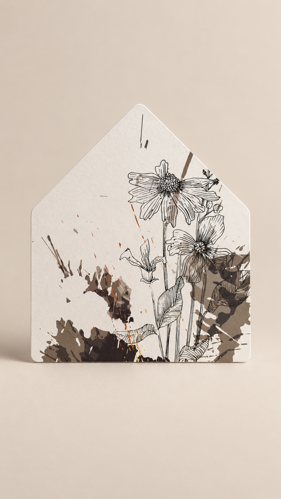 Botanical Envelope Liner PNG Template | Print-and-Cut Wedding Envelope Liner Template - Arabella Collection