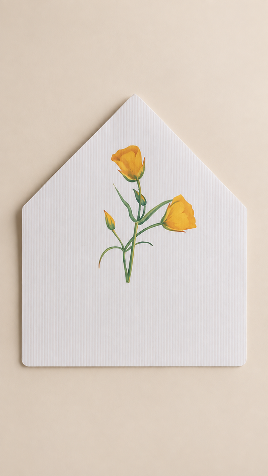 Yellow Floral Envelope Liner PNG Template | Print Then Cut Wedding Envelope Liner Template - Jamaica Collection