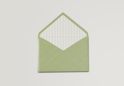 Botanical Striped Wedding Envelope Liner PNG Template | Print and Cut - Keisha Collection
