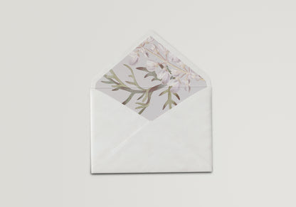 Botanical Envelope Liner PNG Template | Print-and-Cut Wedding Envelope Liner | DIY Wedding Stationery Template - Fatima Collection