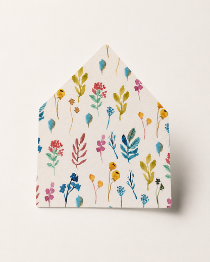 Watercolor Floral Envelope Liner Template | Print-and-Cut PNG | DIY Wedding Envelope Insert - Cassandra Collection