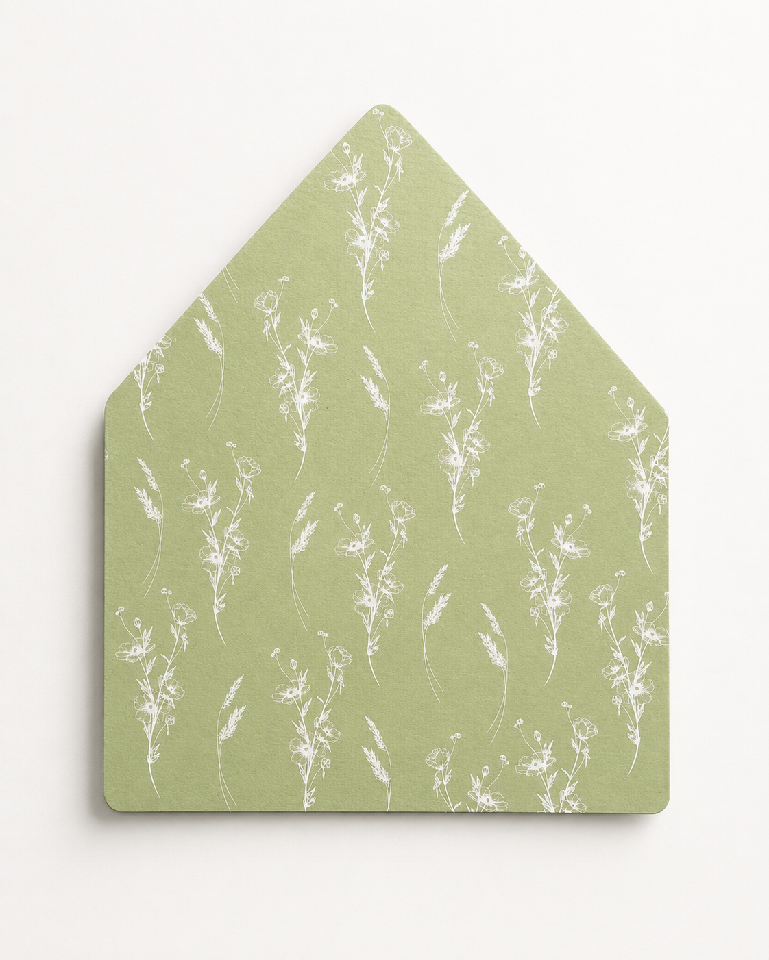 Sage Floral Wedding Envelope Liner Template | Print-and-Cut PNG for Wedding Invitations - Catherine Collection