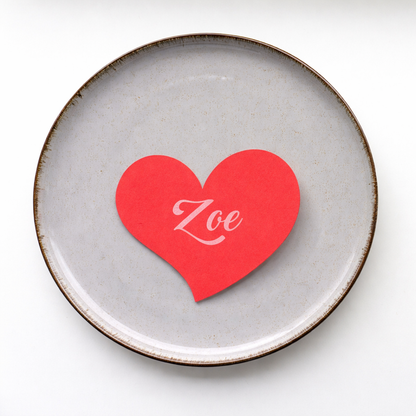 White Ink Printed Signature Shape Place Cards - Shape 20